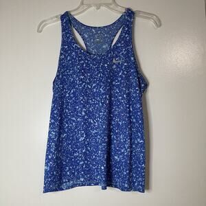 NIKE dri fit blue speckled running scoop neck tank top medium